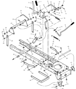 Mower Housing Suspension Diagram and Parts List for 405601X50A 2003 Briggs and Stratton Lawn Tractor